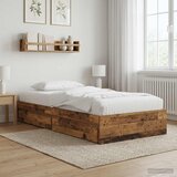  Okvir kreveta s pohranom s ladicama Staro drvo 80 x 200 cm Slike