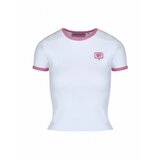 Chiara Ferragni bela majica sa roze trakom oko vrata i rukava 21PE-CFT122 WHITE Cene