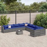 vidaXL 11-dijelni set vrtnih sofa od poliratana s jastucima sivi | shoptok.hr