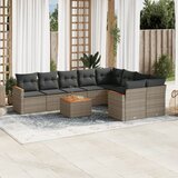  10-dijelni set vrtnih sofa od poliratana s jastucima sivi | shoptok.hr