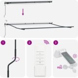 vidaXL Automatska uvlačiva tenda s LED svjetlom Zelena i Bijela 450x300 cm, Zamjenska tkanina za tendu za okvir 4,5x3 m Zelena i Bijela | shoptok.hr