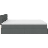 vidaXL Otomanski posteljni okvir z vzmetnico siv 160x200 cm blago | Shoptok.si