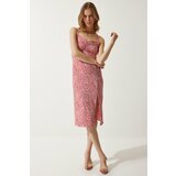 Happiness İstanbul Women's Red Double Strap Patterned Knitted Dress cene
