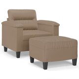  Fotelja s tabureom boja cappuccina 60 cm od umjetne kože | Eponuda.com