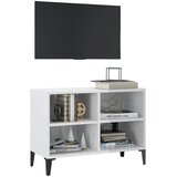 TV ormarić s metalnim nogama sjajni bijeli 69,5 x 30 x 50 cm | shoptok.hr