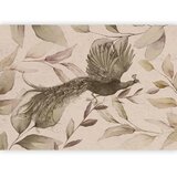  Foto tapeta - Bird among the leaves - floral motif with a flying peacock in cool tones 100x70 Standard | shoptok.hr