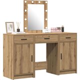  Set toaletnog stola s LED rasvjetom u 3 dijela Artisan hrast inženjersko drvo | shoptok.hr