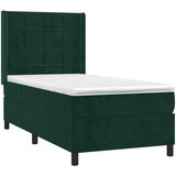  box spring s madracem LED tamnozeleni 100x200 cm baršun | shoptok.hr