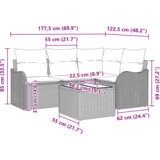 vidaXL 5-delni set vrtnih kavčev s blazinami rjava poli ratan | Shoptok.si