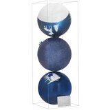  Set Božićnih Kuglica Plave Boje 15 cm - 3 Komada | shoptok.hr