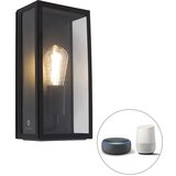 QAZQA Pametna zunanja stenska svetilka črna z WiFi ST64 IP44 - Rotterdam | Shoptok.si