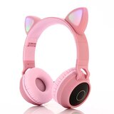 Venisymlis Otroške slušalke Bluetooth z mačjimi ušesi, LED lučko, mikrofonom, žično/brezžično, (22102332) | Shoptok.si