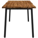  Stol za blagovanje s prirodnim rubom 160 x 90 x 75 cm Prirodna - Prirodna i crna 160 x 90 x 75 cm Živi rub | shoptok.hr