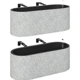 Set visečih cvetličnih loncev z drenažnim sistemom 42x16x15 cm siva, (5000228392)