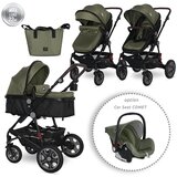 Lorelli LORA Loden Green Kolica 2u1: Košara + Zimska Navlaka + Putna Torba (0mj+) - (do 15kg/96cm) | shoptok.hr