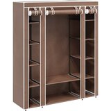  Ormar od Tkanine s Pregradama i Šipkama 45 x 150 x 176 cm Smeđi | Eponuda.com