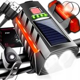  Set solarne aku. LED kolesarske svetilke in sirena 1200lm USB + zadnja luč | Shoptok.si