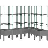  Vrtna sadilica s rešetkom svjetlosiva 120x120x142,5 cm PP | Eponuda.com