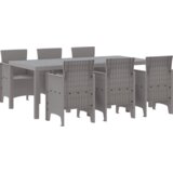 vidaXL Vrtni set za objed 7 pcs Svjetlosiva Polt ratan | shoptok.hr