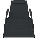 vidaXL gugalni ležalnik 2 kosa črno jeklo in tekstil | Shoptok.si