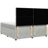  Krevet s oprugama i madracem svjetlosivi 200x200 cm baršunasti | shoptok.hr