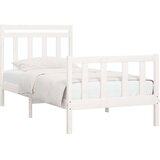  Okvir za krevet od masivne borovine bijeli 100 x 200 cm | shoptok.hr