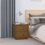   Nočna omarica 2 kosa medeno rjava 40x34x45 cm trdna borovina, (20734803) | Shoptok.si