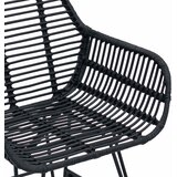  Stolac za blagovanje 2 pcs Ratan i čelik Crna 55 x 50 x 74 cm | shoptok.hr