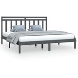 The Living Store Posteljni okvir siv iz trdnega lesa 200x200 cm - Posteljni Okvir, (21530990) | Shoptok.si