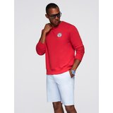 Ombre Men's non-stretch sweatshirt with college style patch - red | shoptok.hr