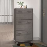 Furnova Omara za čevlje HAMAR svetlo siva 59,5x35x117 cm trdna borovina, (21931280) | Shoptok.si