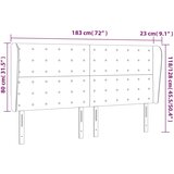  Uzglavlje s ušima crno 183x23x118/128 cm od tkanine | shoptok.hr
