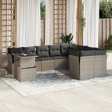  10-dijelni set vrtnih sofa poliratan s jastucima svijetlosivi | shoptok.hr