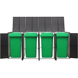  Spremište za 4 kante za smeće crno 274 x 80 x 117 cm poliratan | Eponuda.com