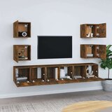  Komplet TV omaric 7-delni dimljen hrast konstruiran les, (20732920) | Shoptok.si