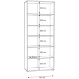 Lesnina XXXL REGAL 73,7/197,5/34,8 cm temno rjava, sivorjava | Shoptok.si