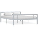 Maison Chic Posteljni okvir - Dvoposteljna postelja - Zakonska postelja siv in bel kovinski 160x200 cm-J5400, (21766539) | Shoptok.si
