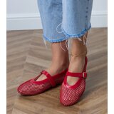 Gemre Red mesh ballet flats with a buckle Turina | Shoptok.si