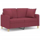 Maison Chic kavč - Sofa - Kanape dvosed z blazinami vinsko rdeč 120 cm blago, (21727689) | Shoptok.si