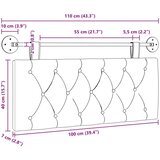  Držeće uzglavlje Zidne Plava 110 x 55 x 7 cm Baršun - Plava 100 cm bez LED | shoptok.hr