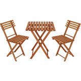 springos Komplet lesenega vrtnega pohištva – 2 stola 1 miza, (5000006492) | Shoptok.si