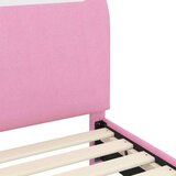  Otroški posteljni okvir z vznožjem Roza 90 x 190 cm blago, (5000104776) | Shoptok.si