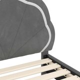  Otroški posteljni okvir z vznožjem Temno siva 80 x 200 cm Žamet, (5000104652) | Shoptok.si