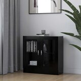  Vitrina crna 82,5 x 30,5 x 80 cm konstruirano drvo | shoptok.hr