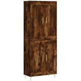  Visoka komoda dimljeni hrast 69,5x34x180 cm konstruiranog drva Slike