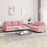  2-dijelni set sofa s jastucima ružičasti baršunasti Cijene