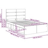 Konstrukcija postelje Star les 135 x 190 cm Masivno borovo les, (5000102962) | Shoptok.si