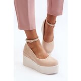 Boto Women's Wedge Espadrilles in Light Beige Malla | ePonuda.com