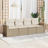 vidaXL 4-dijelni set vrtnih sofa s jastucima bež od poliratana Cijene