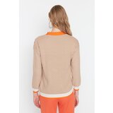 Trendyol Camel Jacquard Color Block Knitwear Cardigan | Shoptok.si
